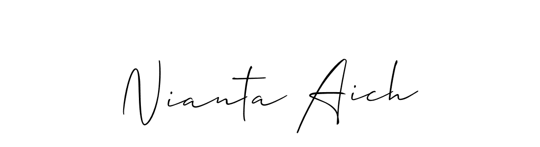 Design your own signature with our free online signature maker. With this signature software, you can create a handwritten (Allison_Script) signature for name Nianta Aich. Nianta Aich signature style 2 images and pictures png