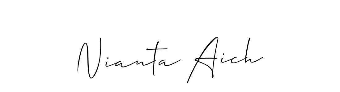 Nianta Aich stylish signature style. Best Handwritten Sign (Allison_Script) for my name. Handwritten Signature Collection Ideas for my name Nianta Aich. Nianta Aich signature style 2 images and pictures png