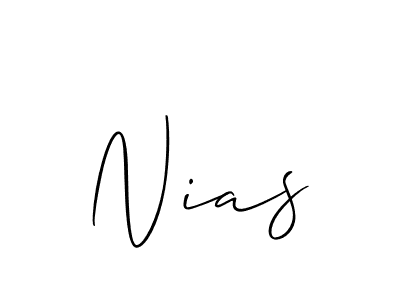 Create a beautiful signature design for name Nias. With this signature (Allison_Script) fonts, you can make a handwritten signature for free. Nias signature style 2 images and pictures png