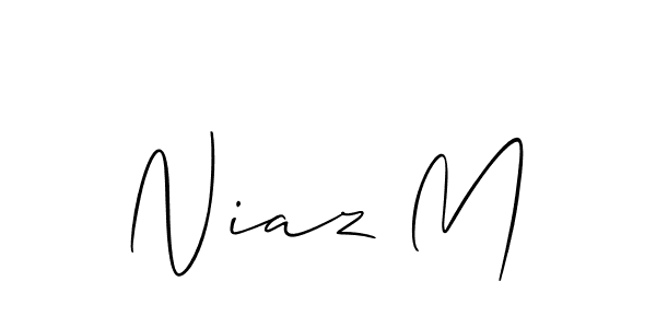 Use a signature maker to create a handwritten signature online. With this signature software, you can design (Allison_Script) your own signature for name Niaz M. Niaz M signature style 2 images and pictures png