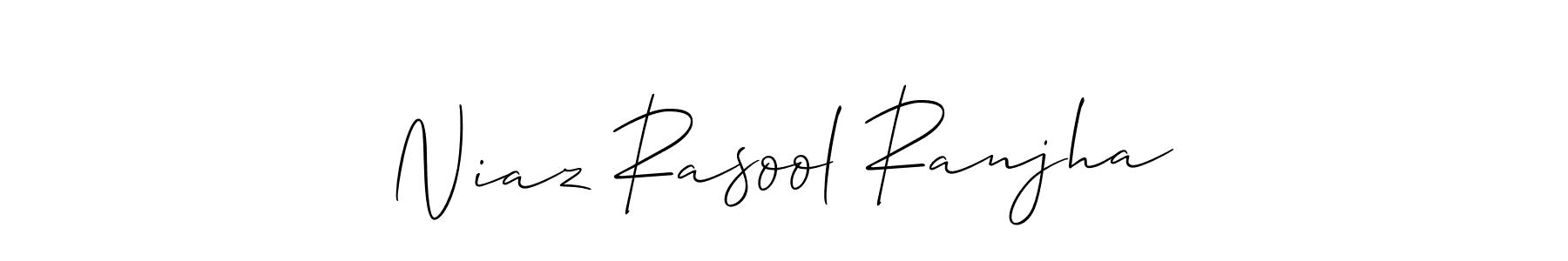 Make a beautiful signature design for name Niaz Rasool Ranjha. With this signature (Allison_Script) style, you can create a handwritten signature for free. Niaz Rasool Ranjha signature style 2 images and pictures png