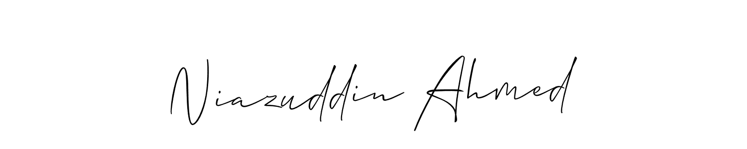 It looks lik you need a new signature style for name Niazuddin Ahmed. Design unique handwritten (Allison_Script) signature with our free signature maker in just a few clicks. Niazuddin Ahmed signature style 2 images and pictures png