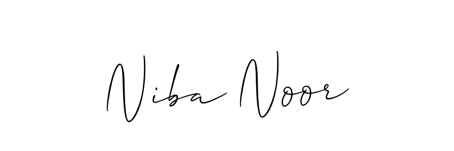 Create a beautiful signature design for name Niba Noor. With this signature (Allison_Script) fonts, you can make a handwritten signature for free. Niba Noor signature style 2 images and pictures png