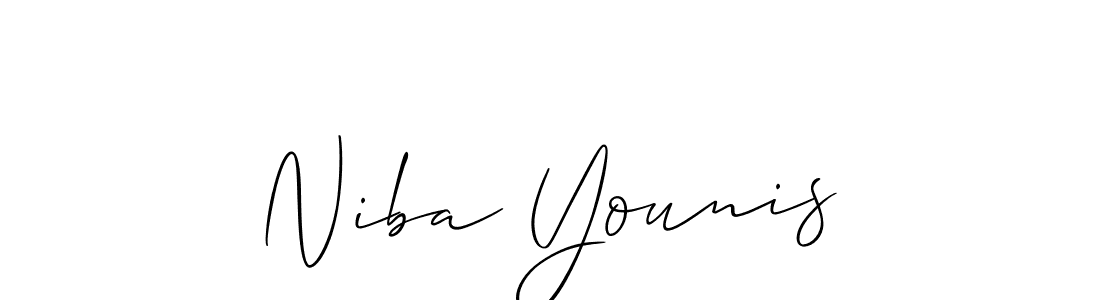 How to make Niba Younis name signature. Use Allison_Script style for creating short signs online. This is the latest handwritten sign. Niba Younis signature style 2 images and pictures png