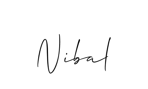 Make a beautiful signature design for name Nibal. With this signature (Allison_Script) style, you can create a handwritten signature for free. Nibal signature style 2 images and pictures png