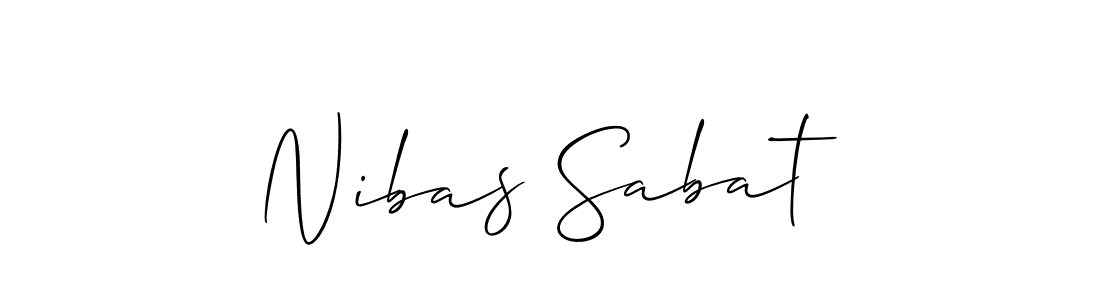 Use a signature maker to create a handwritten signature online. With this signature software, you can design (Allison_Script) your own signature for name Nibas Sabat. Nibas Sabat signature style 2 images and pictures png