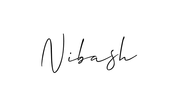 How to make Nibash signature? Allison_Script is a professional autograph style. Create handwritten signature for Nibash name. Nibash signature style 2 images and pictures png