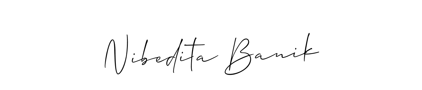 Also we have Nibedita Banik name is the best signature style. Create professional handwritten signature collection using Allison_Script autograph style. Nibedita Banik signature style 2 images and pictures png