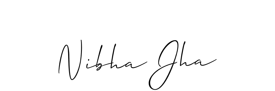 Create a beautiful signature design for name Nibha Jha. With this signature (Allison_Script) fonts, you can make a handwritten signature for free. Nibha Jha signature style 2 images and pictures png