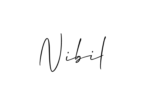 Use a signature maker to create a handwritten signature online. With this signature software, you can design (Allison_Script) your own signature for name Nibil. Nibil signature style 2 images and pictures png