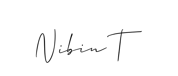 Similarly Allison_Script is the best handwritten signature design. Signature creator online .You can use it as an online autograph creator for name Nibin T. Nibin T signature style 2 images and pictures png