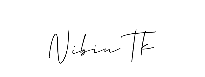 Design your own signature with our free online signature maker. With this signature software, you can create a handwritten (Allison_Script) signature for name Nibin Tk. Nibin Tk signature style 2 images and pictures png