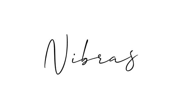 Use a signature maker to create a handwritten signature online. With this signature software, you can design (Allison_Script) your own signature for name Nibras. Nibras signature style 2 images and pictures png
