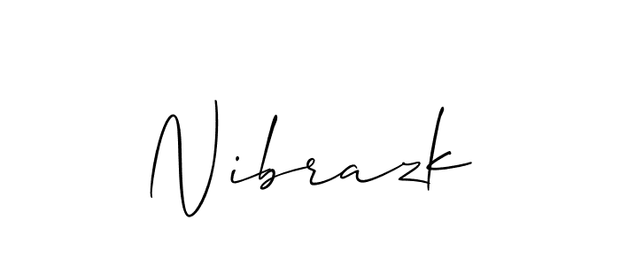 The best way (Allison_Script) to make a short signature is to pick only two or three words in your name. The name Nibrazk include a total of six letters. For converting this name. Nibrazk signature style 2 images and pictures png