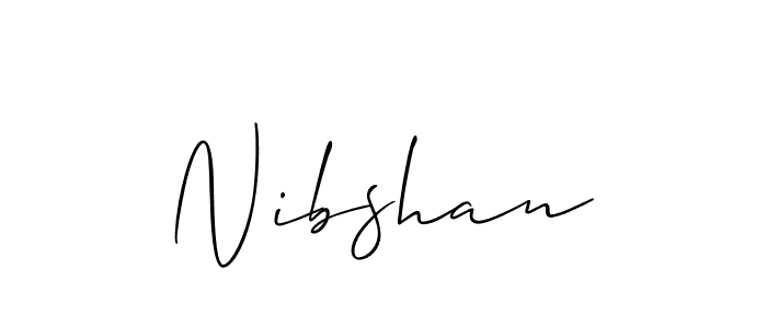 Allison_Script is a professional signature style that is perfect for those who want to add a touch of class to their signature. It is also a great choice for those who want to make their signature more unique. Get Nibshan name to fancy signature for free. Nibshan signature style 2 images and pictures png
