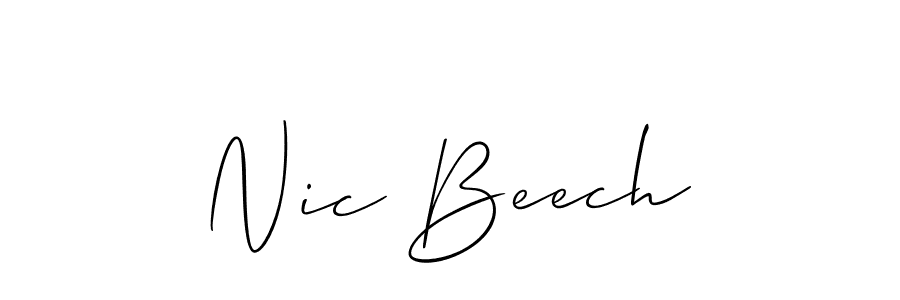 How to Draw Nic Beech signature style? Allison_Script is a latest design signature styles for name Nic Beech. Nic Beech signature style 2 images and pictures png