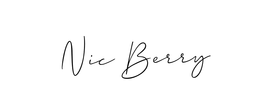 You should practise on your own different ways (Allison_Script) to write your name (Nic Berry) in signature. don't let someone else do it for you. Nic Berry signature style 2 images and pictures png