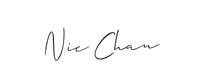 Use a signature maker to create a handwritten signature online. With this signature software, you can design (Allison_Script) your own signature for name Nic Chan. Nic Chan signature style 2 images and pictures png