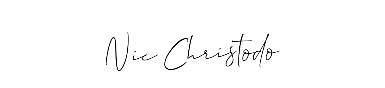 if you are searching for the best signature style for your name Nic Christodo. so please give up your signature search. here we have designed multiple signature styles  using Allison_Script. Nic Christodo signature style 2 images and pictures png