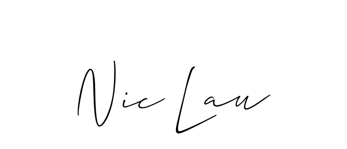 Allison_Script is a professional signature style that is perfect for those who want to add a touch of class to their signature. It is also a great choice for those who want to make their signature more unique. Get Nic Lau name to fancy signature for free. Nic Lau signature style 2 images and pictures png