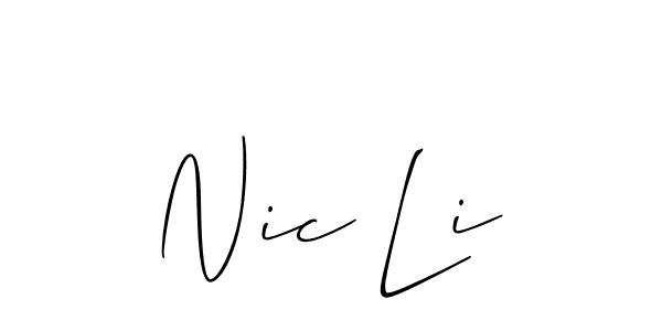 Best and Professional Signature Style for Nic Li. Allison_Script Best Signature Style Collection. Nic Li signature style 2 images and pictures png