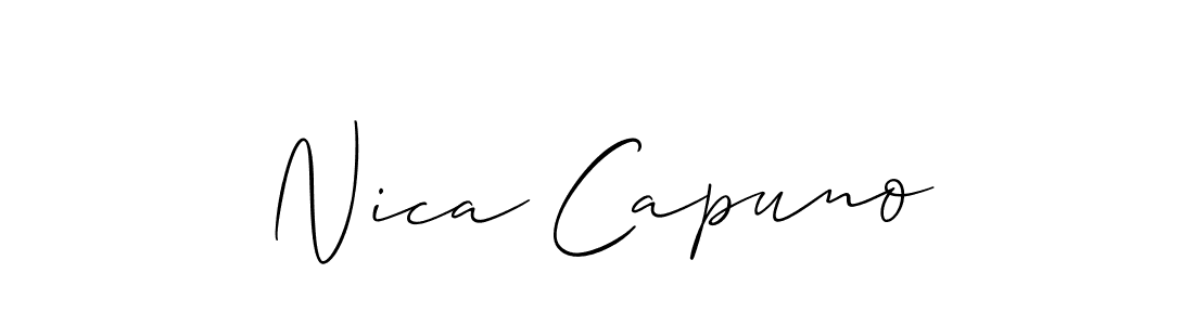 You can use this online signature creator to create a handwritten signature for the name Nica Capuno. This is the best online autograph maker. Nica Capuno signature style 2 images and pictures png