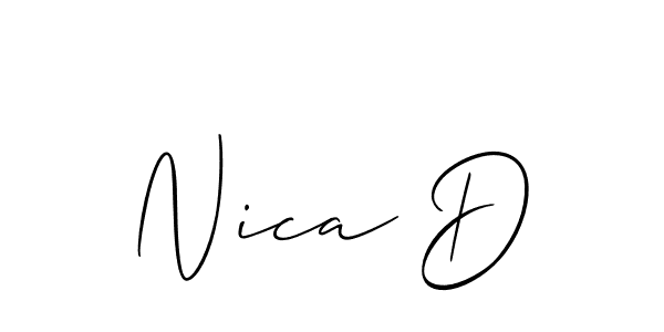 Check out images of Autograph of Nica D name. Actor Nica D Signature Style. Allison_Script is a professional sign style online. Nica D signature style 2 images and pictures png