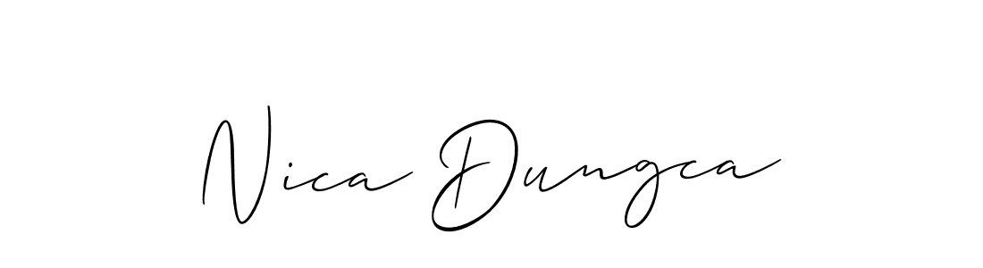 You should practise on your own different ways (Allison_Script) to write your name (Nica Dungca) in signature. don't let someone else do it for you. Nica Dungca signature style 2 images and pictures png