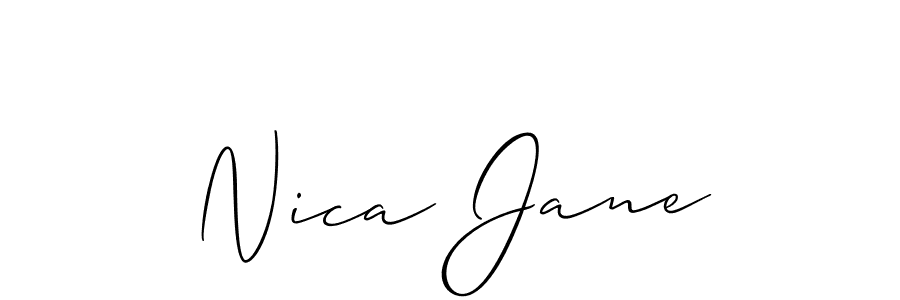 How to make Nica Jane name signature. Use Allison_Script style for creating short signs online. This is the latest handwritten sign. Nica Jane signature style 2 images and pictures png