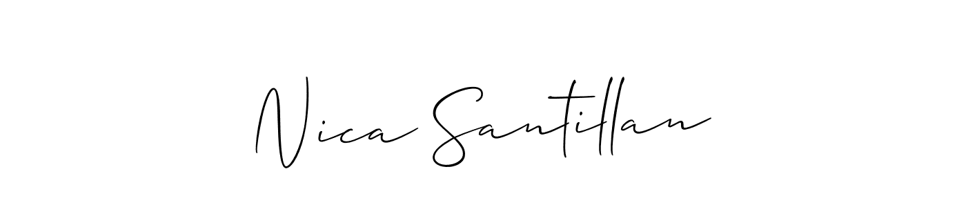 Also You can easily find your signature by using the search form. We will create Nica Santillan name handwritten signature images for you free of cost using Allison_Script sign style. Nica Santillan signature style 2 images and pictures png