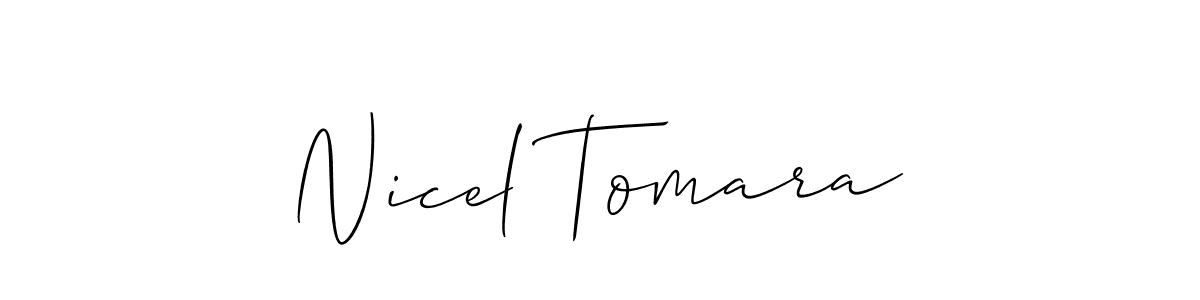 How to make Nicel Tomara signature? Allison_Script is a professional autograph style. Create handwritten signature for Nicel Tomara name. Nicel Tomara signature style 2 images and pictures png