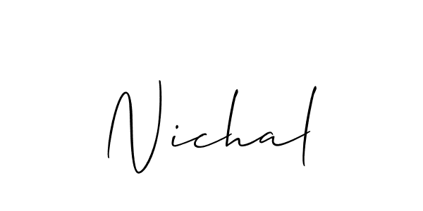 Make a beautiful signature design for name Nichal. With this signature (Allison_Script) style, you can create a handwritten signature for free. Nichal signature style 2 images and pictures png