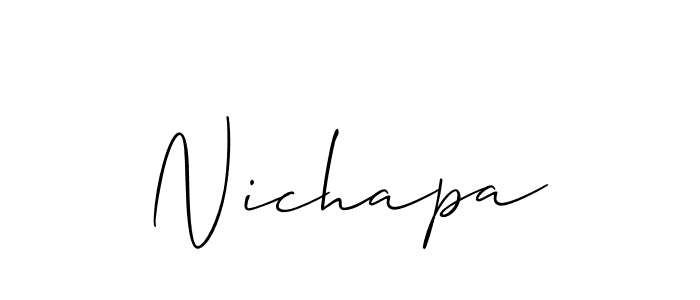 Similarly Allison_Script is the best handwritten signature design. Signature creator online .You can use it as an online autograph creator for name Nichapa. Nichapa signature style 2 images and pictures png