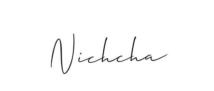 Use a signature maker to create a handwritten signature online. With this signature software, you can design (Allison_Script) your own signature for name Nichcha. Nichcha signature style 2 images and pictures png