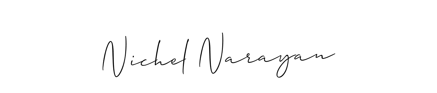 Make a beautiful signature design for name Nichel Narayan. Use this online signature maker to create a handwritten signature for free. Nichel Narayan signature style 2 images and pictures png