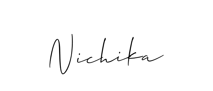 Nichika stylish signature style. Best Handwritten Sign (Allison_Script) for my name. Handwritten Signature Collection Ideas for my name Nichika. Nichika signature style 2 images and pictures png