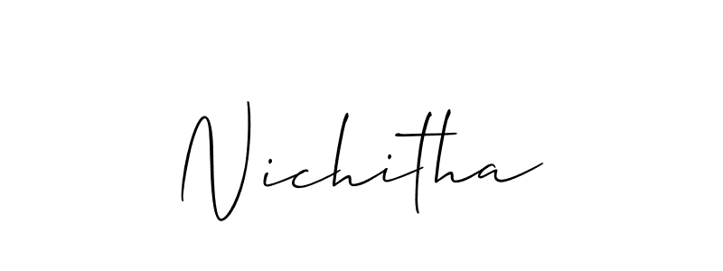 How to make Nichitha name signature. Use Allison_Script style for creating short signs online. This is the latest handwritten sign. Nichitha signature style 2 images and pictures png