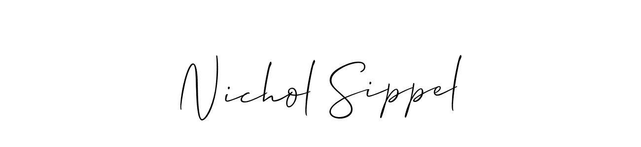 See photos of Nichol Sippel official signature by Spectra . Check more albums & portfolios. Read reviews & check more about Allison_Script font. Nichol Sippel signature style 2 images and pictures png