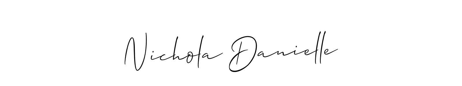 How to Draw Nichola Danielle signature style? Allison_Script is a latest design signature styles for name Nichola Danielle. Nichola Danielle signature style 2 images and pictures png