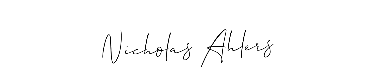 Create a beautiful signature design for name Nicholas Ahlers. With this signature (Allison_Script) fonts, you can make a handwritten signature for free. Nicholas Ahlers signature style 2 images and pictures png