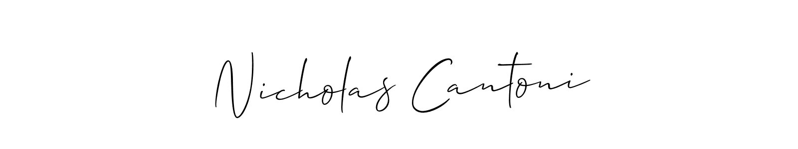 Allison_Script is a professional signature style that is perfect for those who want to add a touch of class to their signature. It is also a great choice for those who want to make their signature more unique. Get Nicholas Cantoni name to fancy signature for free. Nicholas Cantoni signature style 2 images and pictures png