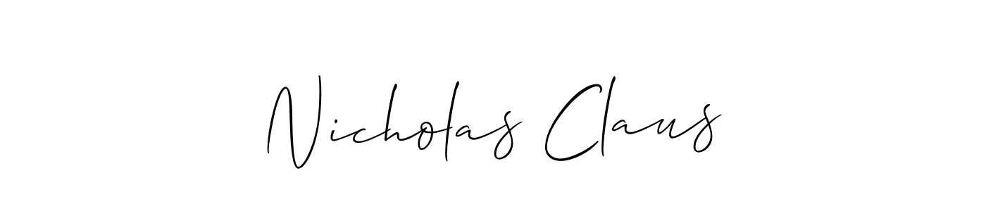Similarly Allison_Script is the best handwritten signature design. Signature creator online .You can use it as an online autograph creator for name Nicholas Claus. Nicholas Claus signature style 2 images and pictures png
