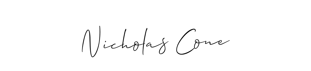 The best way (Allison_Script) to make a short signature is to pick only two or three words in your name. The name Nicholas Cone include a total of six letters. For converting this name. Nicholas Cone signature style 2 images and pictures png