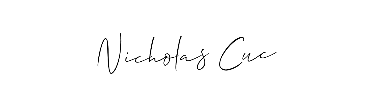 Create a beautiful signature design for name Nicholas Cuc. With this signature (Allison_Script) fonts, you can make a handwritten signature for free. Nicholas Cuc signature style 2 images and pictures png