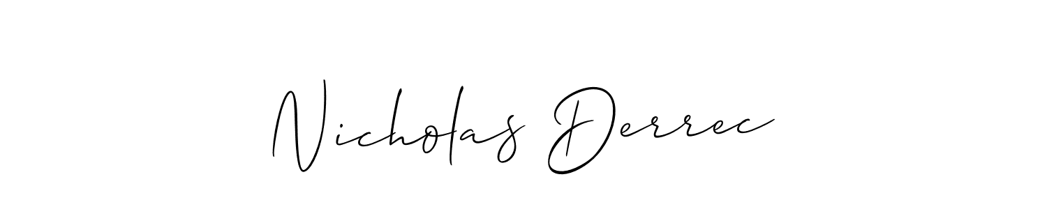 See photos of Nicholas Derrec official signature by Spectra . Check more albums & portfolios. Read reviews & check more about Allison_Script font. Nicholas Derrec signature style 2 images and pictures png