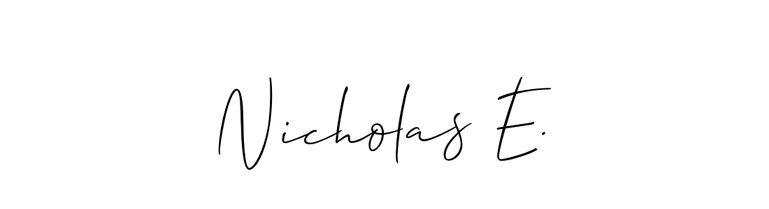 It looks lik you need a new signature style for name Nicholas E.. Design unique handwritten (Allison_Script) signature with our free signature maker in just a few clicks. Nicholas E. signature style 2 images and pictures png