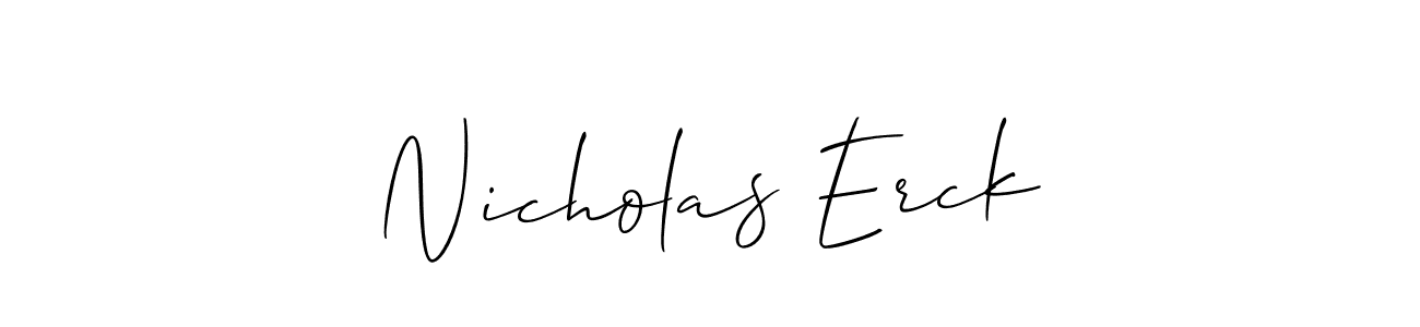 Allison_Script is a professional signature style that is perfect for those who want to add a touch of class to their signature. It is also a great choice for those who want to make their signature more unique. Get Nicholas Erck name to fancy signature for free. Nicholas Erck signature style 2 images and pictures png