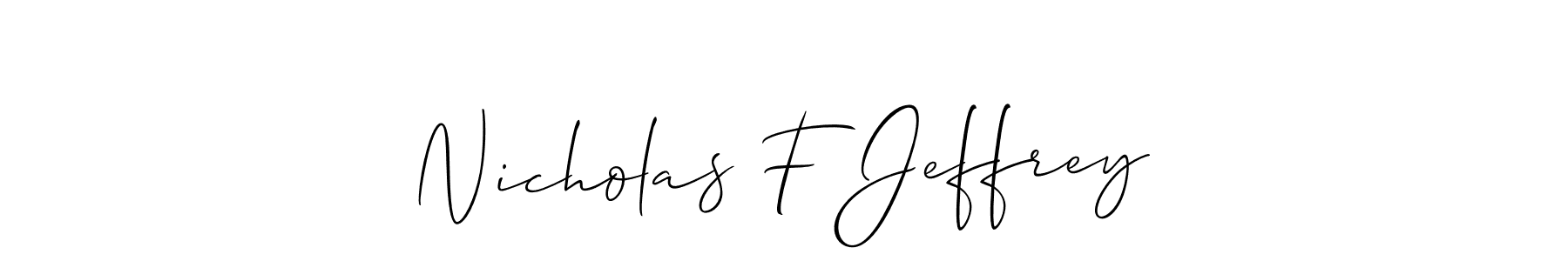 Nicholas F Jeffrey stylish signature style. Best Handwritten Sign (Allison_Script) for my name. Handwritten Signature Collection Ideas for my name Nicholas F Jeffrey. Nicholas F Jeffrey signature style 2 images and pictures png