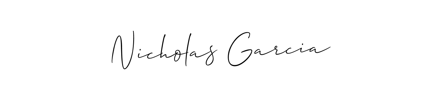 Allison_Script is a professional signature style that is perfect for those who want to add a touch of class to their signature. It is also a great choice for those who want to make their signature more unique. Get Nicholas Garcia name to fancy signature for free. Nicholas Garcia signature style 2 images and pictures png