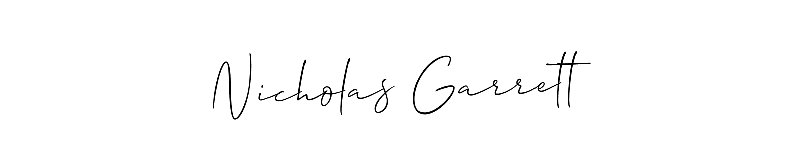 if you are searching for the best signature style for your name Nicholas Garrett. so please give up your signature search. here we have designed multiple signature styles  using Allison_Script. Nicholas Garrett signature style 2 images and pictures png